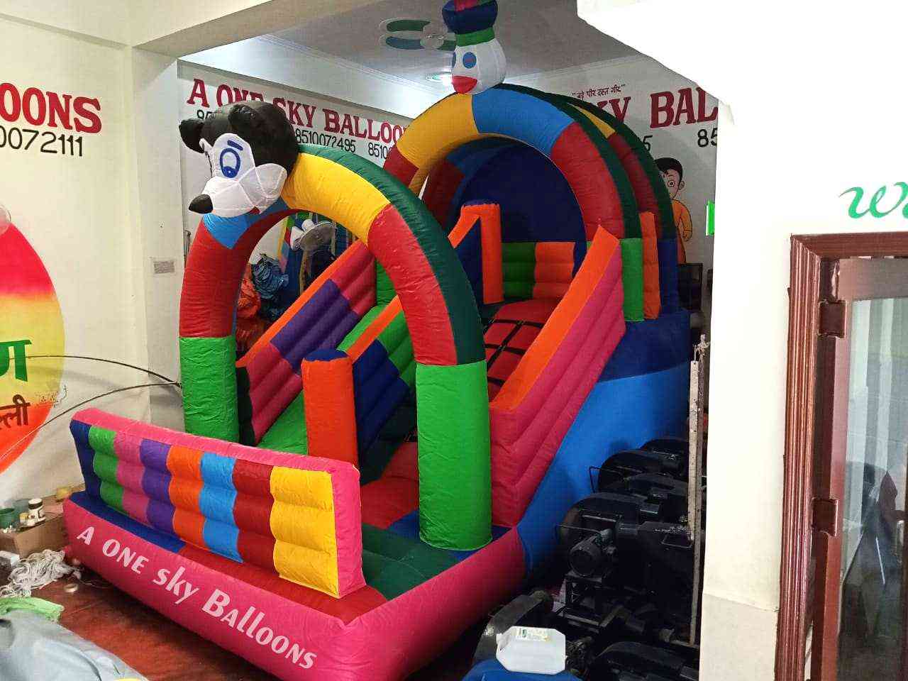 Sliding Mickey Mouse Bouncy Castle Inflatable