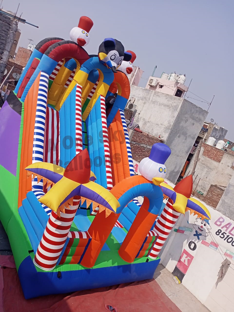 3 lane jumping sliding bouncy castle