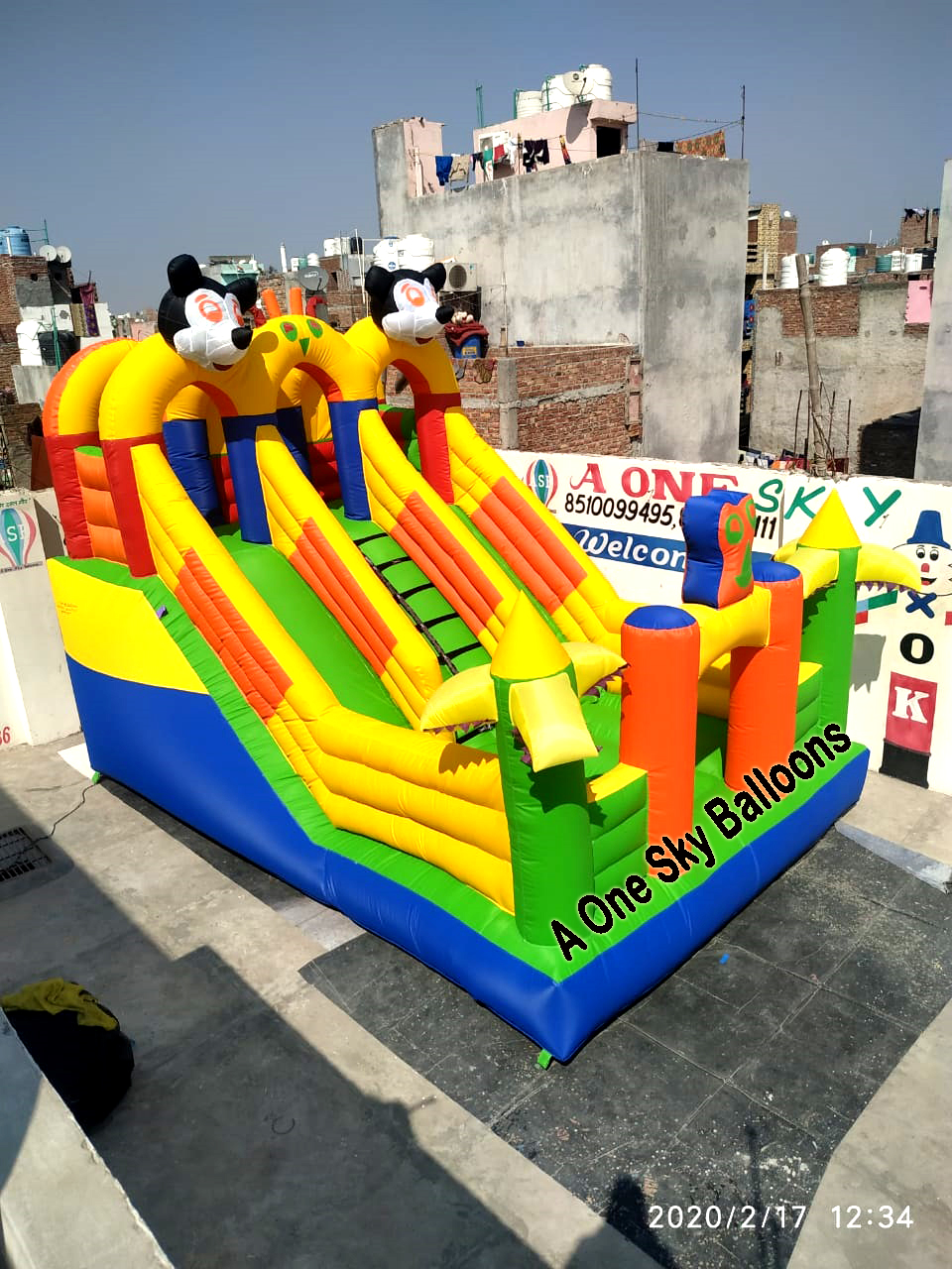 3 Lane Bouncy Castle Mickey Mouse Bouncy sliding Manufacturers in india