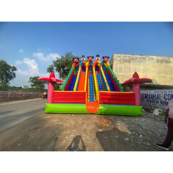 Three-Lane Inflatable Bouncy Slider – 25×35 ft — A One Sky Balloons Delhi