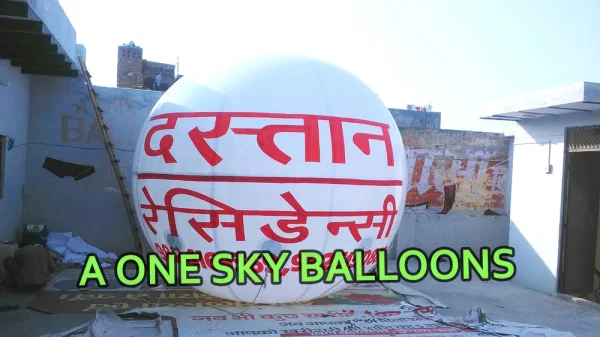 White And Red  Advertising Balloon — Inflatable Manufacturer Delhi